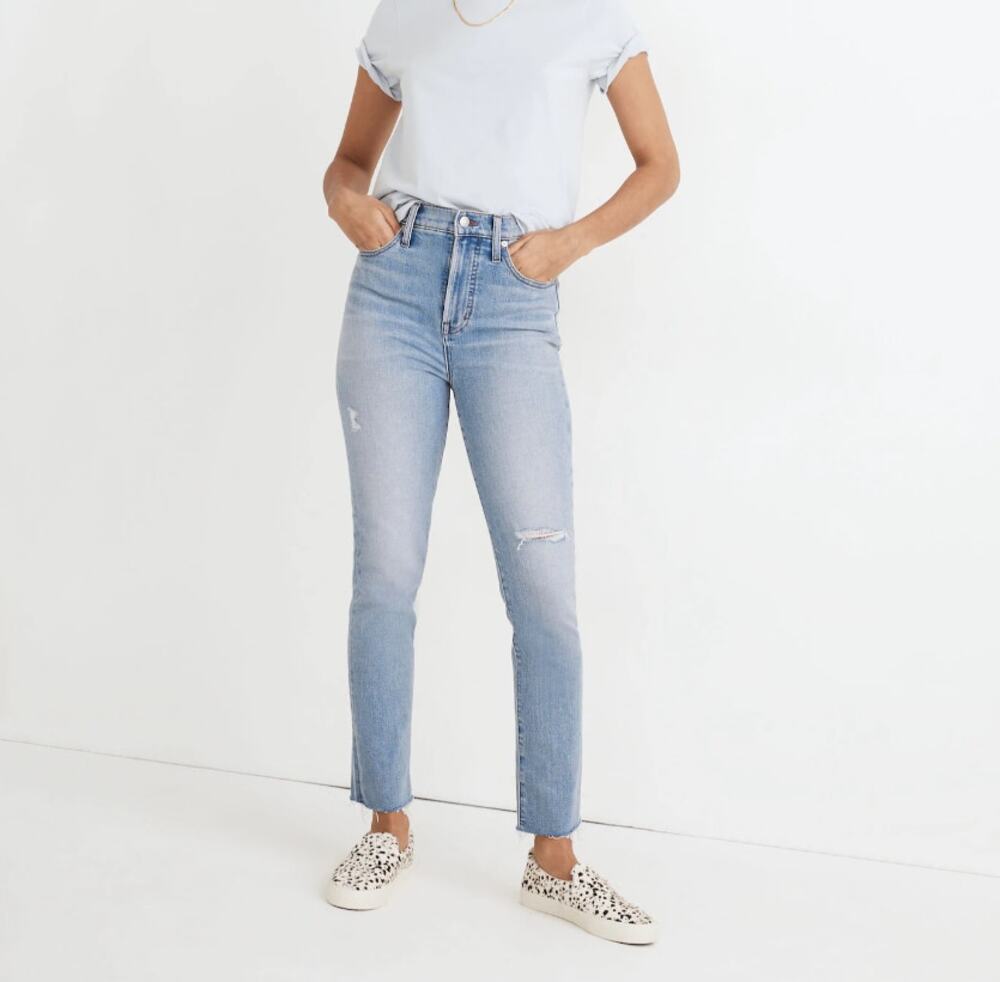 Madewell Perfect Vintage Jean 26 MC492 High Rise Straight‎ Denim Blue